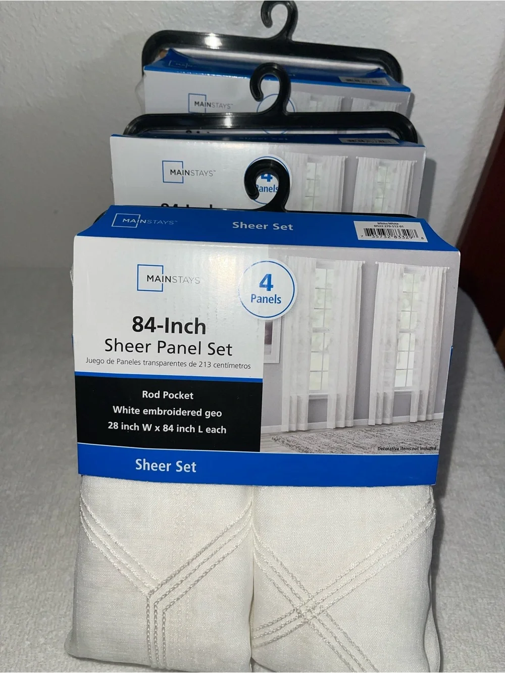 Mainstays White/Ivory Sheer Panel Set(s) - purchase includes all 3 sets!  NWT!